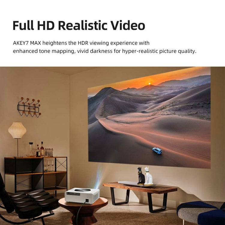 AUN AKEY7 MAX 1920x1080P HD Android LCD Projector EU Plug(White) - LED Projector by AUN | Online Shopping South Africa | PMc TechLife | Buy Now Pay Later Mobicred