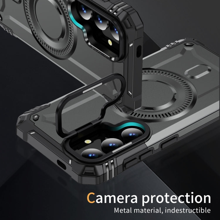 For Samsung Galaxy S25+ 5G Lens Holder MagSafe Phone Case(Grey) - free shipping - PMC Jewellery - Order now!