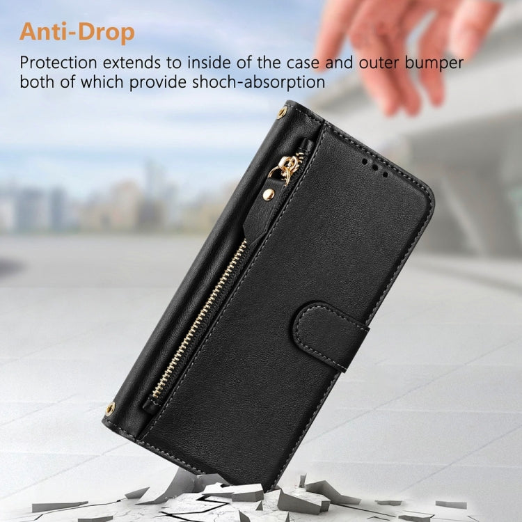 For Doogee N55 Plus Multi-Card Slots Zipper Wallet Leather Phone Case(Black) - Doogee Cases by PMC TechLife | Online Shopping South Africa | PMC TechLife | Buy Now Pay Later Mobicred