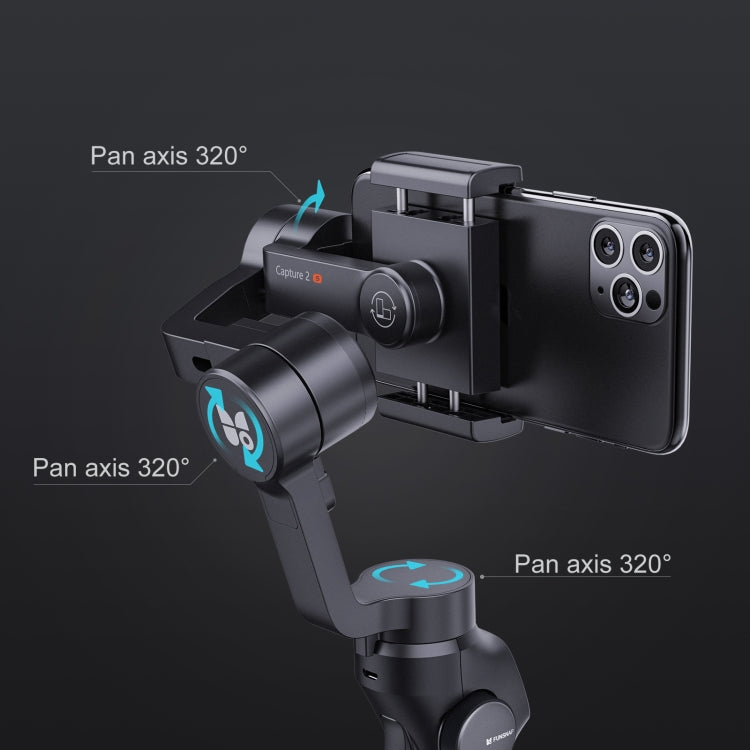 FUNSNAP Capture 2s Smart 3-Axis Handheld Gimbal Phone Live Stabilizer, Combo Version(Black) - free shipping - PMC TechLife - Order now!