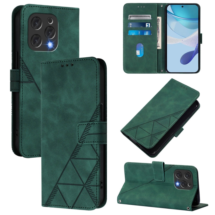 For Doogee N55 Plus Crossbody 3D Embossed Flip Leather Phone Case(Green) - free shipping - PMC TechLife - Order now!