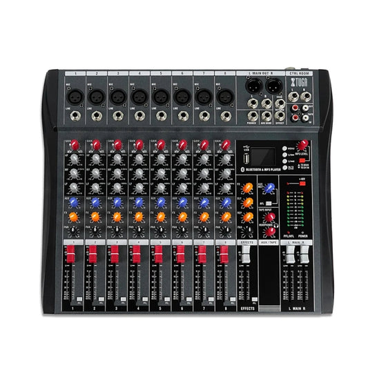 XTUGA CT80X 8-Channels Audio Mixer DJ Mixing Console with 48V Power Supply(US Plug) - Live Sound Effects Processors by XTUGA | Online Shopping South Africa | PMC Jewellery | Buy Now Pay Later Mobicred