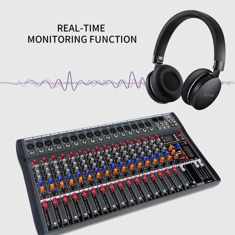 XTUGA CT160X 16-Channels Audio Mixer DJ Mixing Console with 48V Power Supply(EU Plug) - Live Sound Effects Processors by XTUGA | Online Shopping South Africa | PMC TechLife | Buy Now Pay Later Mobicred