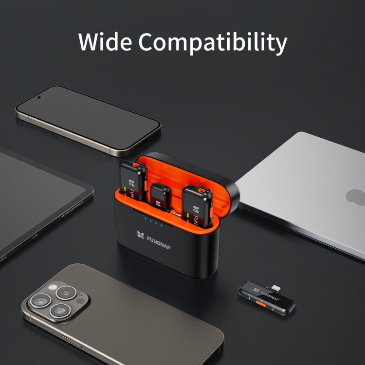 FUNSNAP S6 Lavalier Wireless Microphone, 8 Pin RX + 2 TX with Charging Case - free shipping - PMC TechLife - Order now!