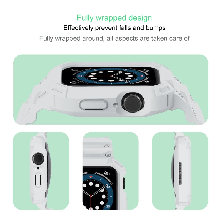 For Apple Watch Series 10 42mm Armor TPU Case Integrated Watch Band(White) - Watch Cases by PMC Jewellery | Online Shopping South Africa | PMC Jewellery | Buy Now Pay Later Mobicred