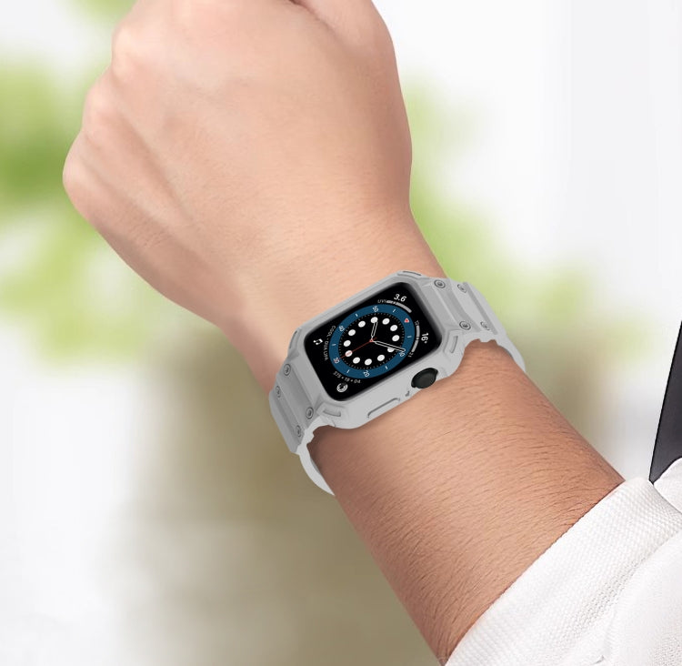 For Apple Watch Series 10 42mm Armor TPU Case Integrated Watch Band(Light Grey) - Watch Cases by PMC Jewellery | Online Shopping South Africa | PMC Jewellery | Buy Now Pay Later Mobicred
