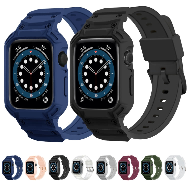For Apple Watch Series 10 46mm Armor TPU Case Integrated Watch Band(White) - Watch Cases by PMC Jewellery | Online Shopping South Africa | PMC Jewellery | Buy Now Pay Later Mobicred