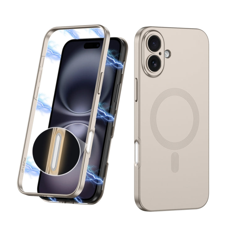 For iPhone 16 GKK MagSafe Full Coverage Phone Case(Titanium Gray) - free shipping - PMC Jewellery - Order now!