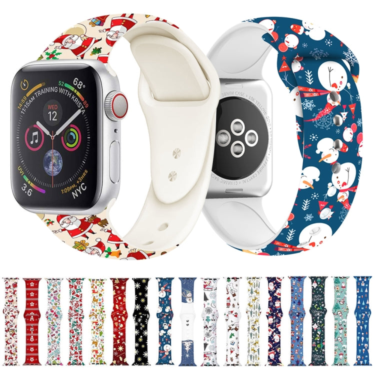 For Apple Watch 46mm / 49mm / 45mm / 44mm Christmas Pattern Silicone Watch Band(Happy Bear) - free shipping - PMc TechLife - Order now!