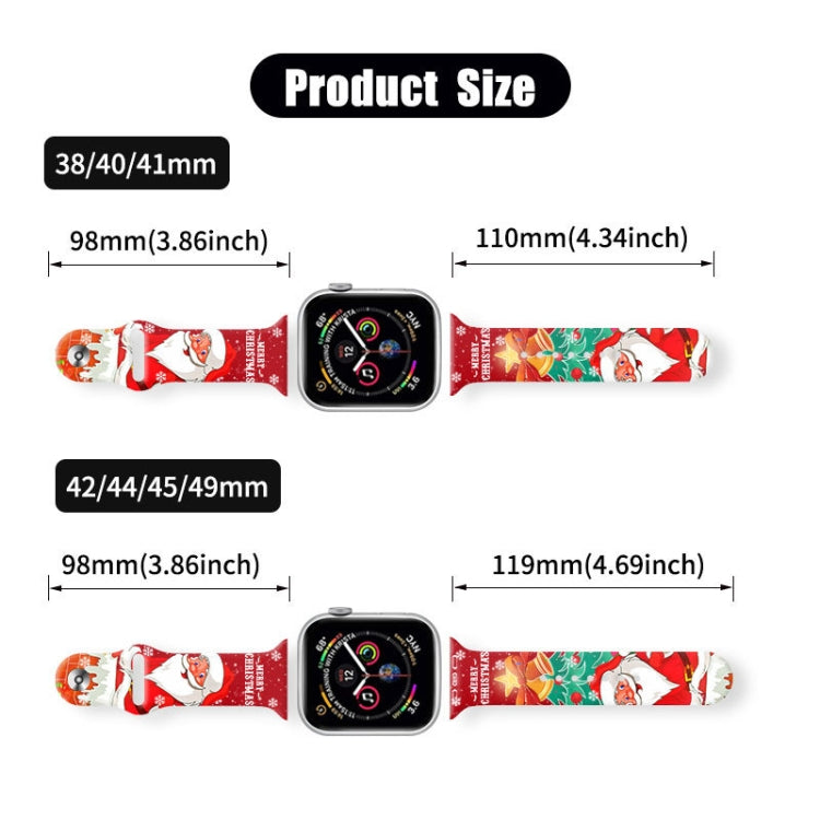 For Apple Watch 42mm / 41mm / 40mm / 38mm Christmas Pattern Reverse Buckle Silicone Watch Band(Fox) - free shipping - PMc TechLife - Order now!