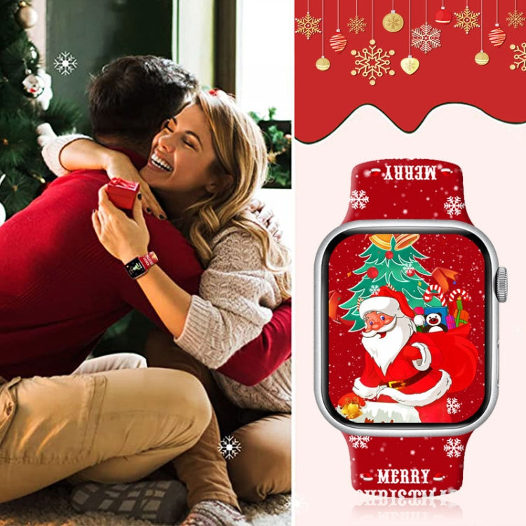 For Apple Watch 42mm / 41mm / 40mm / 38mm Christmas Pattern Reverse Buckle Silicone Watch Band(Snowman) - free shipping - PMc TechLife - Order now!