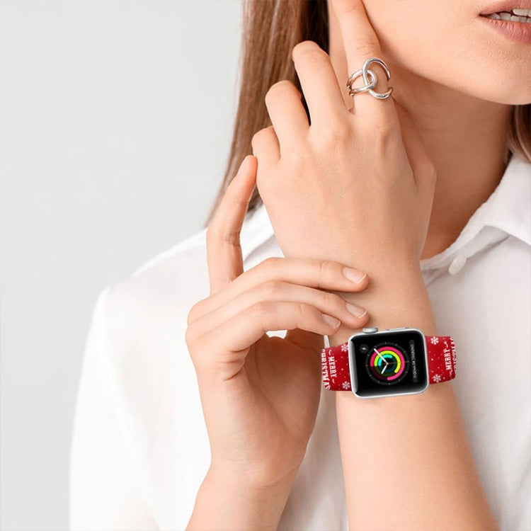 For Apple Watch 42mm / 41mm / 40mm / 38mm Christmas Pattern Reverse Buckle Silicone Watch Band(Snowman) - free shipping - PMc TechLife - Order now!