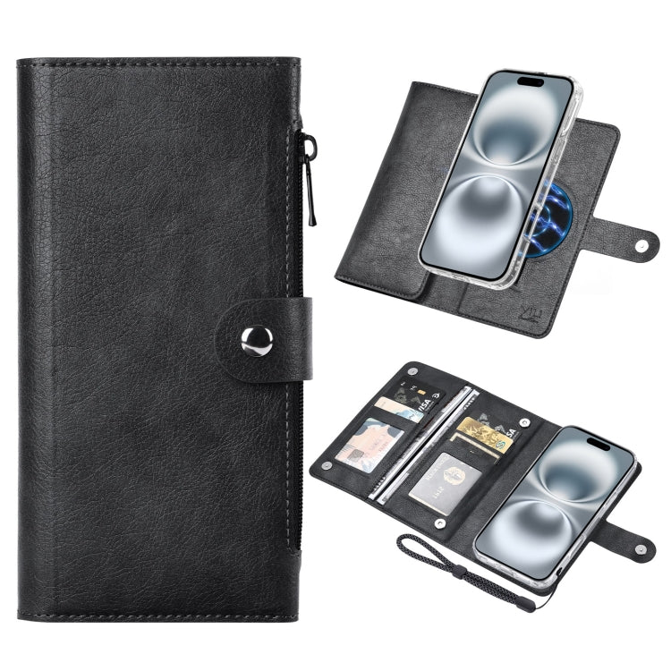 For iPhone 16 ViLi GVS-C Series MagSafe Magnetic RFID Leather Flip Phone Case(Black) - free shipping - PMC Jewellery - Order now!