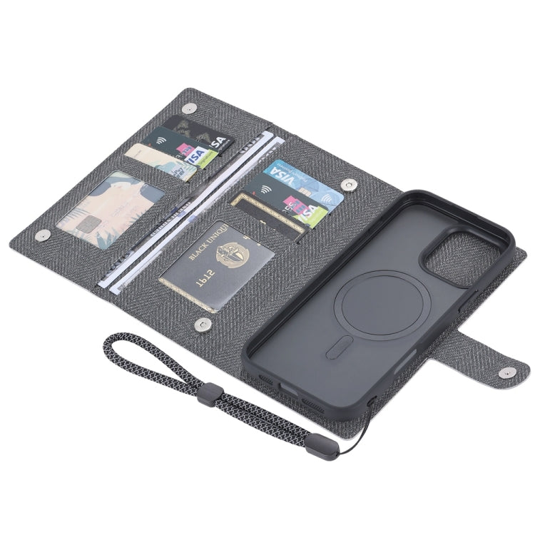 For iPhone 16 Plus ViLi GBS Series MagSafe Magnetic RFID Leather Flip Phone Case(Black) - free shipping - PMC Jewellery - Order now!
