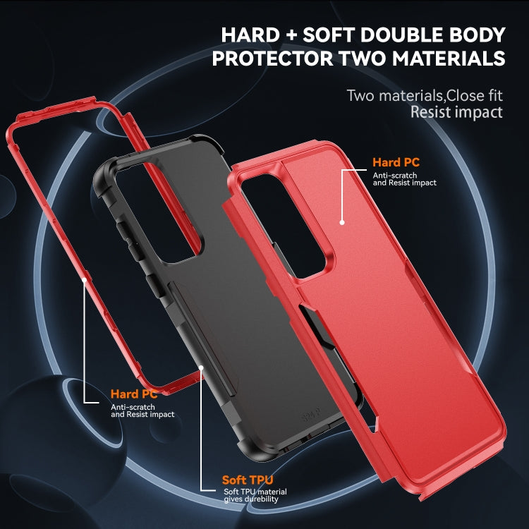 For Samsung Galaxy S25+ 5G TPU + PC Shockproof Protective Phone Case(Red + Black) - Galaxy S25+ 5G Cases by PMC Jewellery | Online Shopping South Africa | PMC Jewellery | Buy Now Pay Later Mobicred