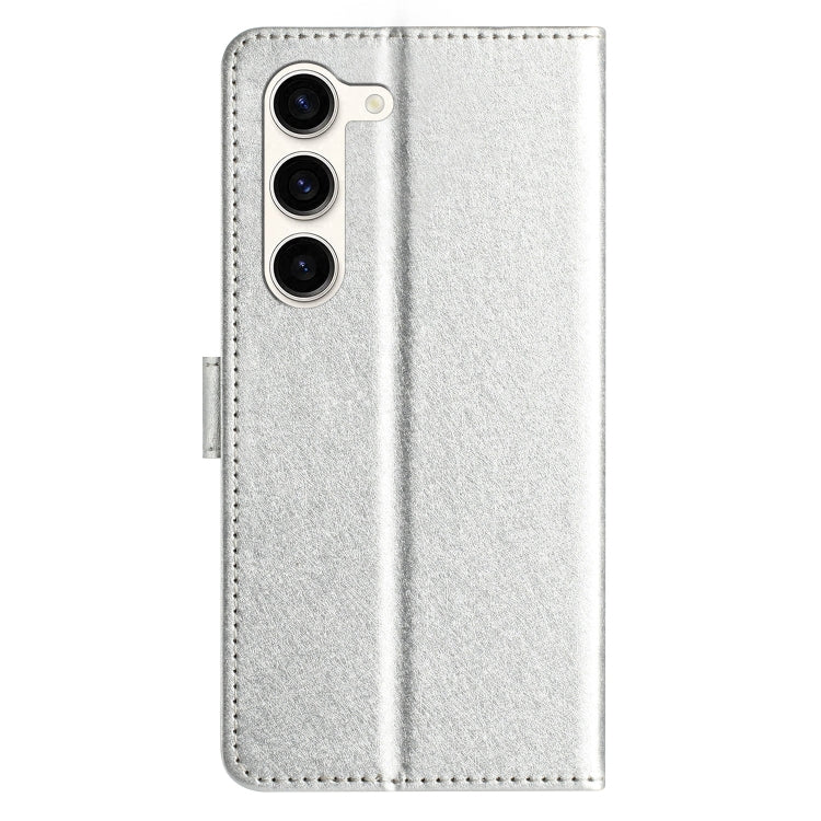For Samsung Galaxy S25 5G Silk Texture Horizontal Flip Leather Phone Case(Silver) - free shipping - PMC Jewellery - Order now!