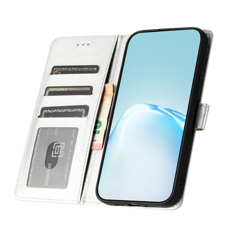 For Samsung Galaxy S25 5G Silk Texture Horizontal Flip Leather Phone Case(Silver) - free shipping - PMC Jewellery - Order now!