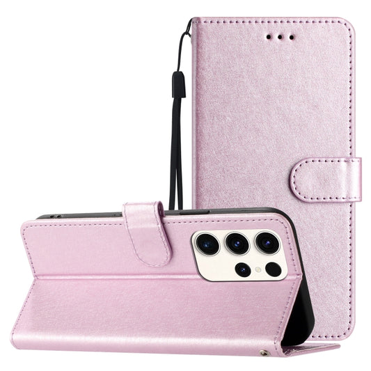 For Samsung Galaxy S25 Ultra 5G Silk Texture Horizontal Flip Leather Phone Case(Rose Pink) - Galaxy S25 Ultra 5G Cases by PMC Jewellery | Online Shopping South Africa | PMC Jewellery | Buy Now Pay Later Mobicred