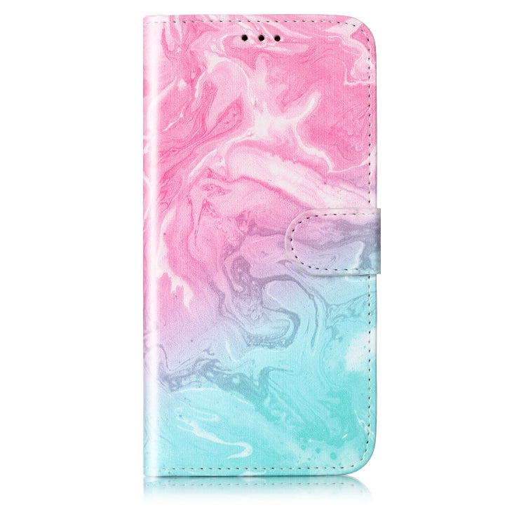 For Samsung Galaxy S25 5G Colored Drawing Marble Pattern Leather Phone Case(Pink Green Marble) - Galaxy S25 5G Cases by PMC Jewellery | Online Shopping South Africa | PMC Jewellery | Buy Now Pay Later Mobicred