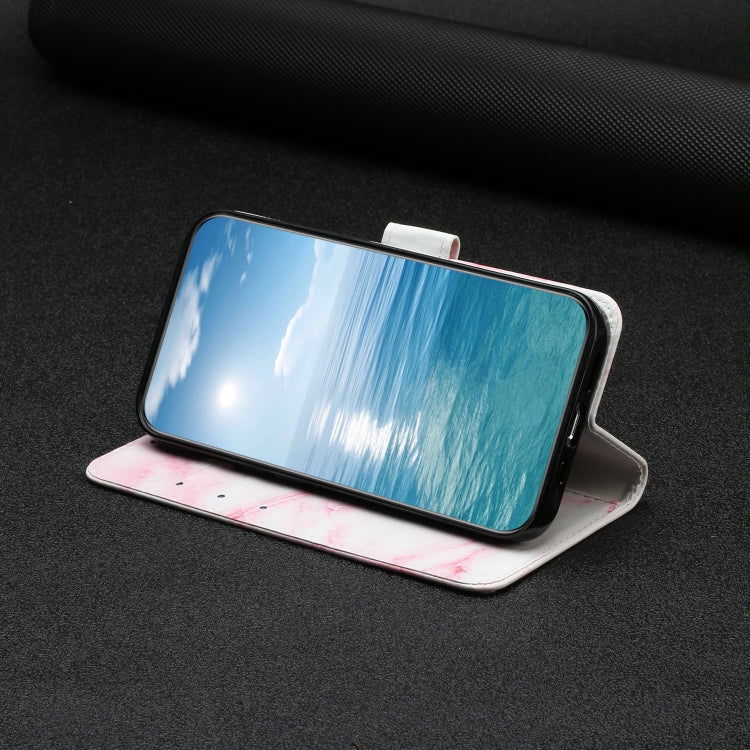 For Samsung Galaxy S25+ 5G Colored Drawing Marble Pattern Leather Phone Case(Pink Marble) - Galaxy S25+ 5G Cases by PMC Jewellery | Online Shopping South Africa | PMC Jewellery | Buy Now Pay Later Mobicred