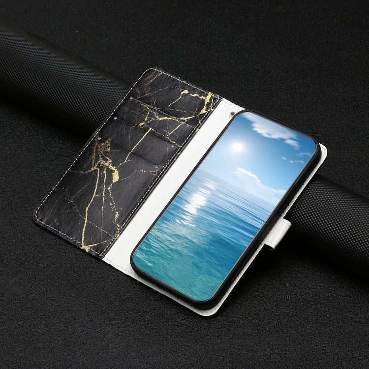 For Samsung Galaxy S25 Ultra 5G Colored Drawing Marble Pattern Leather Phone Case(Black Gold Marble) - Galaxy S25 Ultra 5G Cases by PMC Jewellery | Online Shopping South Africa | PMC Jewellery | Buy Now Pay Later Mobicred