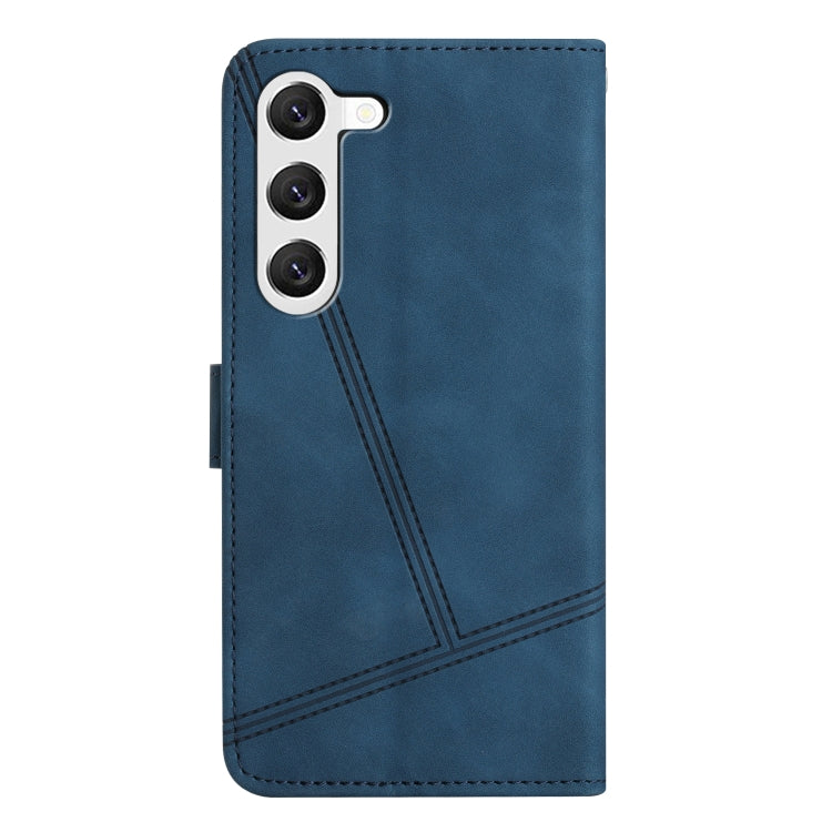 For Samsung Galaxy S25 5G Skin-feel Stitching Leather Phone Case(Blue) - Galaxy S25 5G Cases by PMC Jewellery | Online Shopping South Africa | PMC Jewellery | Buy Now Pay Later Mobicred