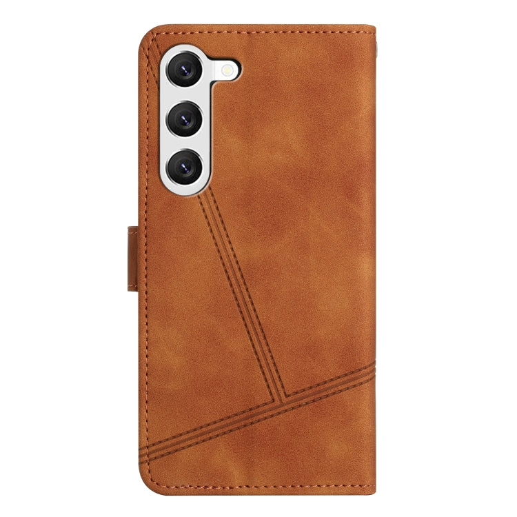 For Samsung Galaxy S25 5G Skin-feel Stitching Leather Phone Case(Brown) - Galaxy S25 5G Cases by PMC Jewellery | Online Shopping South Africa | PMC Jewellery | Buy Now Pay Later Mobicred