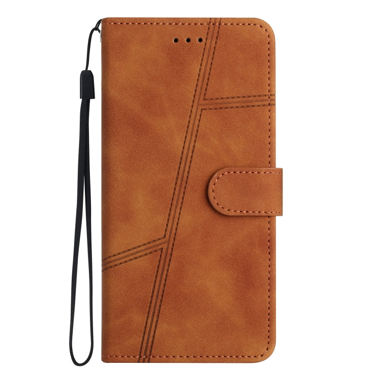 For Samsung Galaxy S25+ 5G Skin-feel Stitching Leather Phone Case(Brown) - Galaxy S25+ 5G Cases by PMC Jewellery | Online Shopping South Africa | PMC Jewellery | Buy Now Pay Later Mobicred