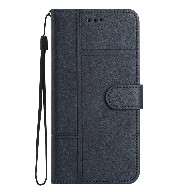 For Samsung Galaxy S25+ 5G Cowhide Texture Stitching Leather Phone Case(Dark Blue) - Galaxy S25+ 5G Cases by PMC Jewellery | Online Shopping South Africa | PMC Jewellery | Buy Now Pay Later Mobicred