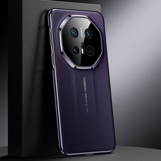 For Huawei Mate 70 RS Ultimate Genuine Leather PC Phone Case(Dark Purple) - Huawei Cases by PMC Jewellery | Online Shopping South Africa | PMC Jewellery | Buy Now Pay Later Mobicred