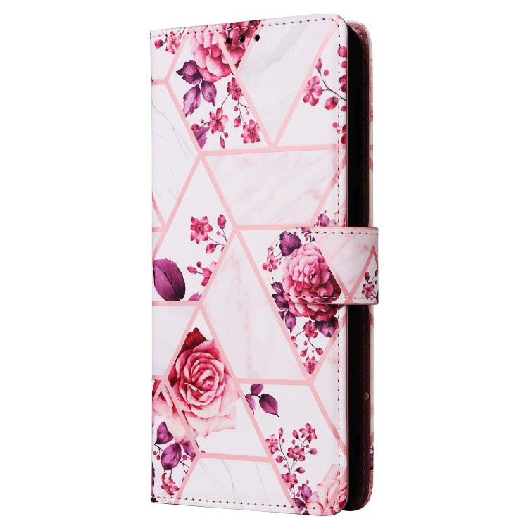 For Samsung Galaxy S25 5G Marble Bronzing Stitching Leather Phone Case(Rose Gold) - Galaxy S25 5G Cases by PMC Jewellery | Online Shopping South Africa | PMC Jewellery | Buy Now Pay Later Mobicred