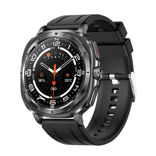 ET492 1.43 inch AMOLED Screen Silicone Strap Smart Watch Supports ECG/Blood Sugar Monitoring(Black) - Smart Watches by PMC Jewellery | Online Shopping South Africa | PMC Jewellery | Buy Now Pay Later Mobicred