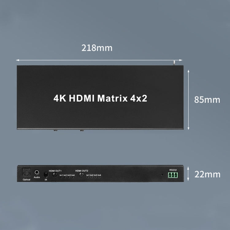 Measy MT4342 4K 30Hz 4 In 2 Out HDMI Matrix Switch Support Seamless Switching, AU Plug(Black) - free shipping - PMC TechLife - Order now!
