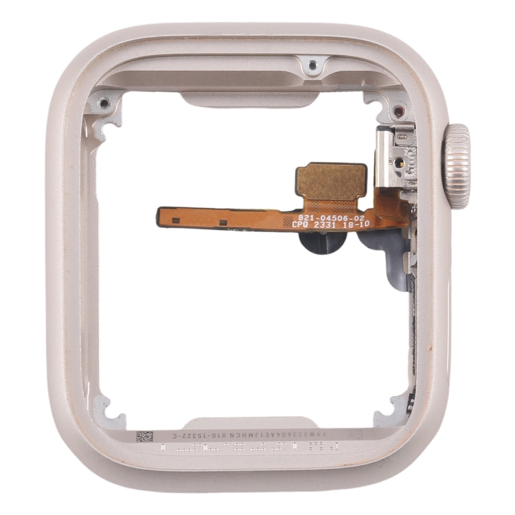 For Apple Watch Series 7 / 8 / 9 45MM LTE Aluminium Alloy Middle Frame Bezel Plate with Crown Spin Axis Flex Cable(Starlight) - Middle Frame by PMC TechLife | Online Shopping South Africa | PMC TechLife | Buy Now Pay Later Mobicred