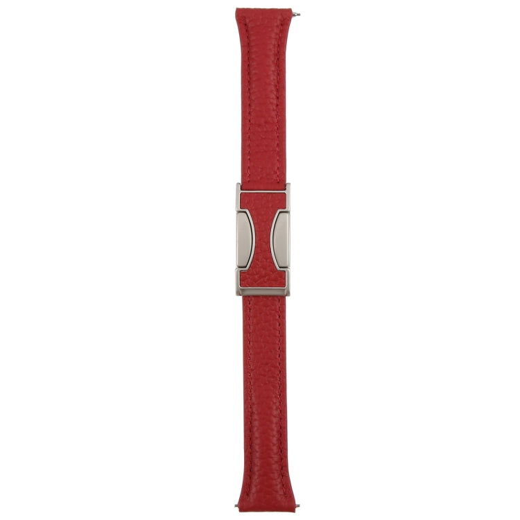18mm Universal Slim Magnetic Buckle Genuine Leather Watch Band(Red) - free shipping - PMc TechLife - Order now!