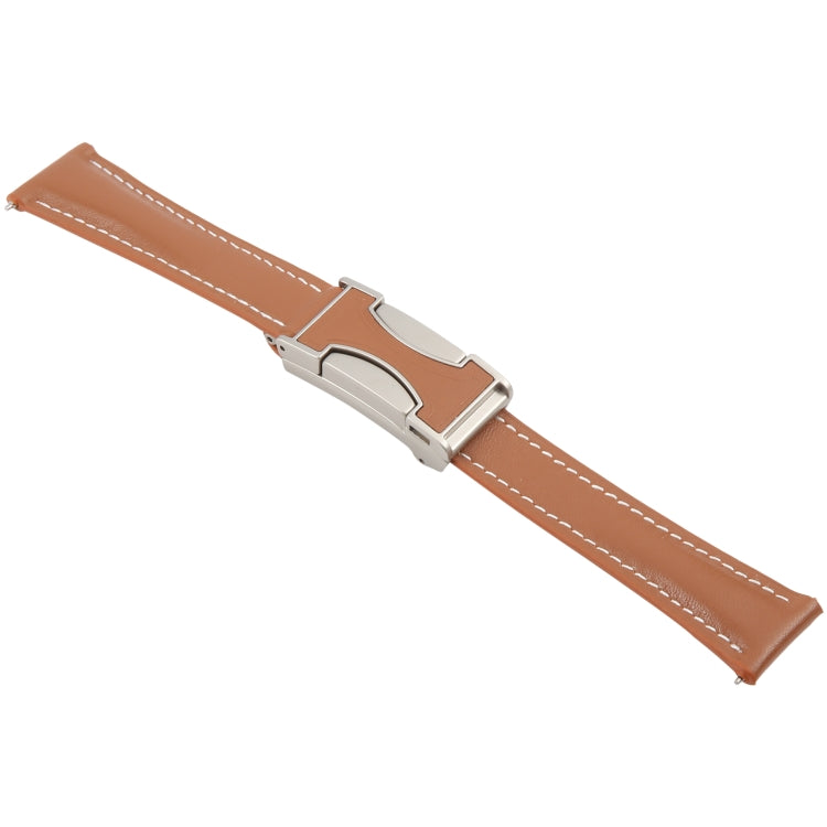 18mm Universal Slim Magnetic Buckle Genuine Leather Watch Band(Plain Weave Brown) - free shipping - PMc TechLife - Order now!