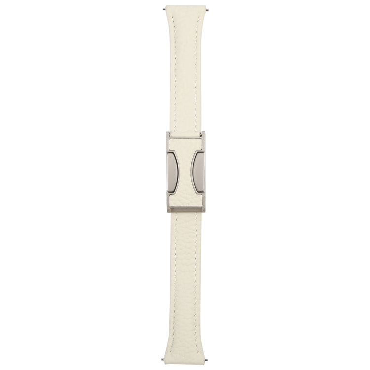 22mm Universal Slim Magnetic Buckle Genuine Leather Watch Band(Beige) - free shipping - PMc TechLife - Order now!