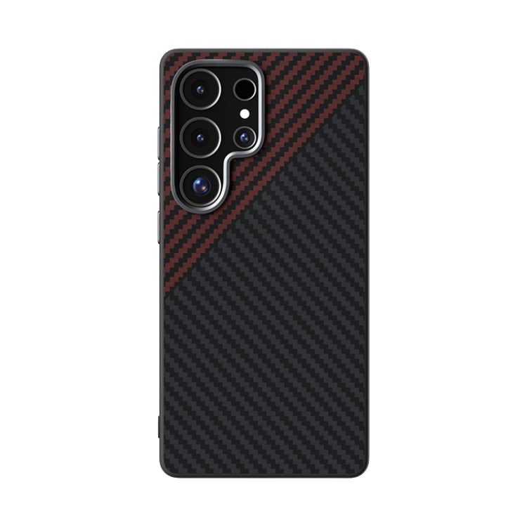 For Samsung Galaxy S25 Ultra 5G ABEEL C Carbon Fiber Series 6D Micro Relief MagSafe Phone Case(Black Red) - Galaxy S25 Ultra 5G Cases by PMC Jewellery | Online Shopping South Africa | PMC Jewellery | Buy Now Pay Later Mobicred