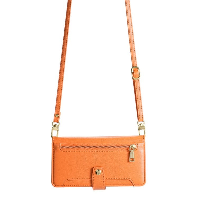 For Fujitsu Arrows We2 Plus Sheep Texture Cross-body Zipper Wallet Leather Phone Case(Orange) - More Brand by PMC TechLife | Online Shopping South Africa | PMC TechLife | Buy Now Pay Later Mobicred