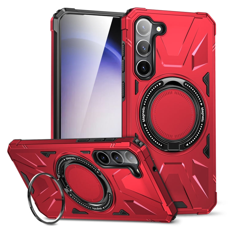 For Samsung Galaxy S25 5G MagSafe Magnetic Shockproof Phone Case with Ring Holder(Red) - Galaxy S25 5G Cases by PMC Jewellery | Online Shopping South Africa | PMC Jewellery | Buy Now Pay Later Mobicred