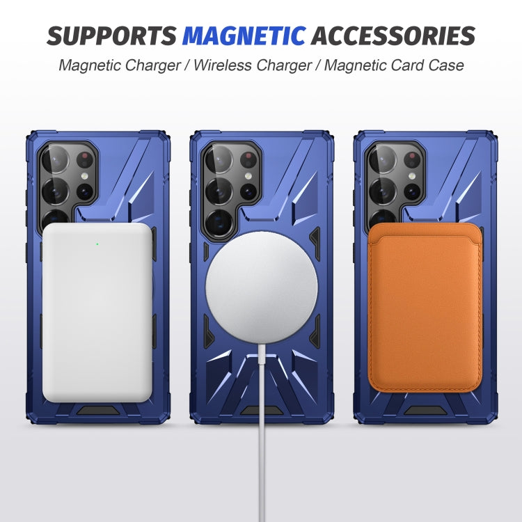 For Samsung Galaxy S25 Ultra 5G MagSafe Magnetic Shockproof Phone Case with Ring Holder(Navy Blue) - Galaxy S25 Ultra 5G Cases by PMC Jewellery | Online Shopping South Africa | PMC Jewellery | Buy Now Pay Later Mobicred