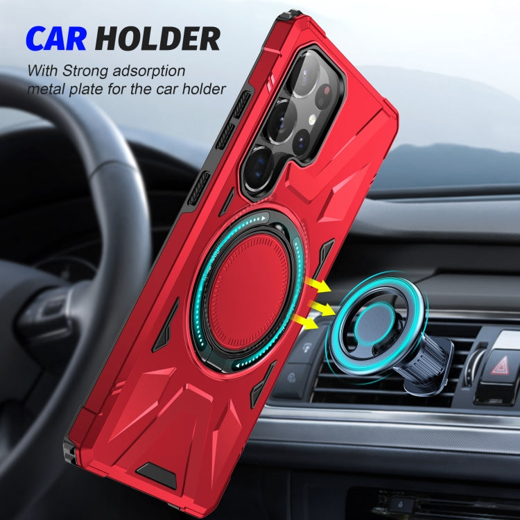 For Samsung Galaxy S25 Ultra 5G MagSafe Magnetic Shockproof Phone Case with Ring Holder(Red) - Galaxy S25 Ultra 5G Cases by PMC Jewellery | Online Shopping South Africa | PMC Jewellery | Buy Now Pay Later Mobicred