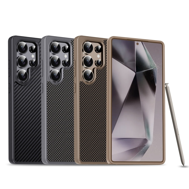 For Samsung Galaxy S25 5G Pita Series TPU + PC Texture Phone Case(Gold) - Galaxy S25 5G Cases by PMC Jewellery | Online Shopping South Africa | PMC Jewellery | Buy Now Pay Later Mobicred