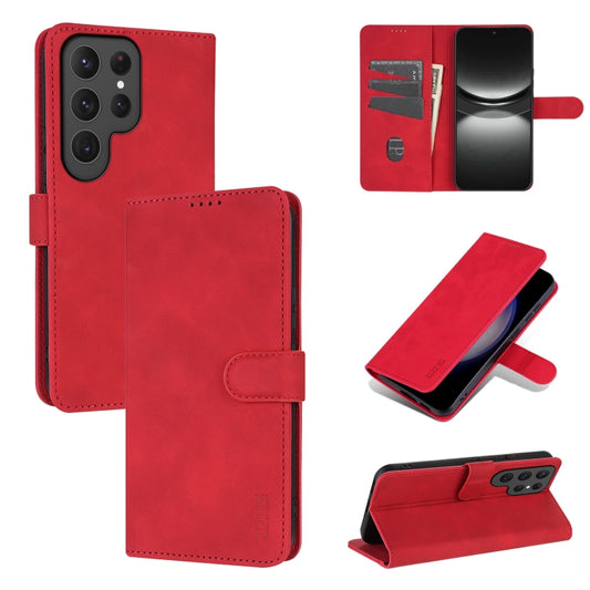 For Samsung Galaxy S25 Ultra 5G AZNS Skin Feel Calf Texture Flip Leather Phone Case(Red) - Galaxy S25 Ultra 5G Cases by AZNS | Online Shopping South Africa | PMC Jewellery | Buy Now Pay Later Mobicred