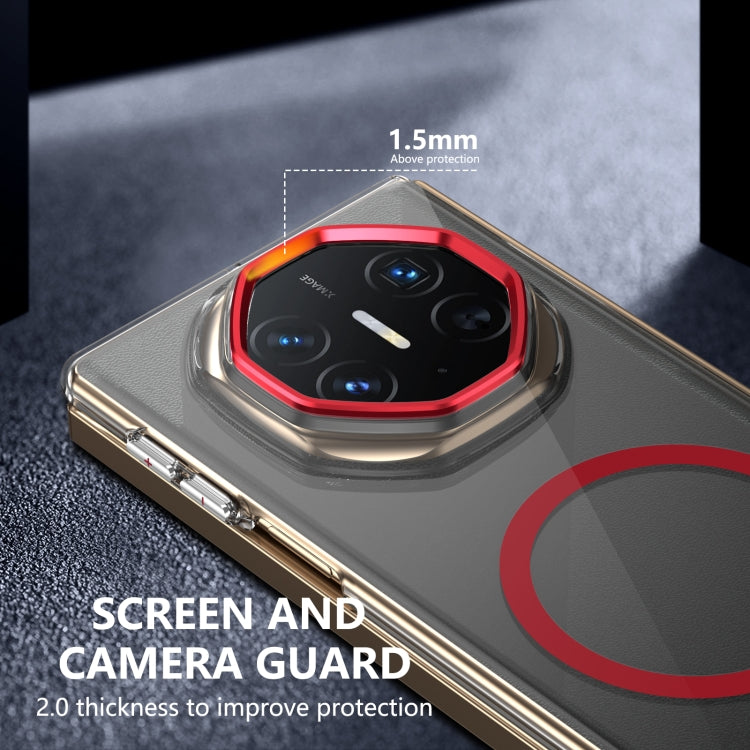 For Huawei Mate XT Ultimate Design lce Folding Series MagSafe Integrated Clear PC Phone Case(Red) - Huawei Cases by PMC TechLife | Online Shopping South Africa | PMC TechLife | Buy Now Pay Later Mobicred