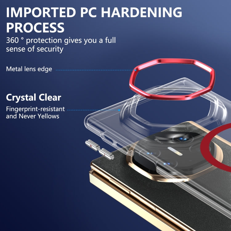 For Huawei Mate XT Ultimate Design lce Folding Series MagSafe Integrated Clear PC Phone Case(Red) - Huawei Cases by PMC TechLife | Online Shopping South Africa | PMC TechLife | Buy Now Pay Later Mobicred