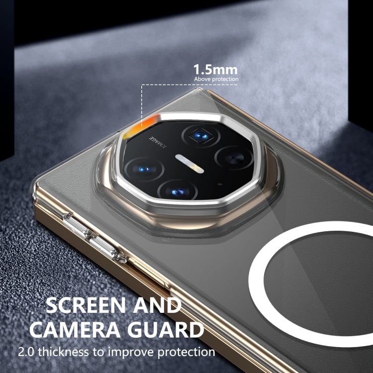 For Huawei Mate XT Ultimate Design lce Folding Series MagSafe Integrated Clear PC Phone Case(Silver) - Huawei Cases by PMC TechLife | Online Shopping South Africa | PMC TechLife | Buy Now Pay Later Mobicred