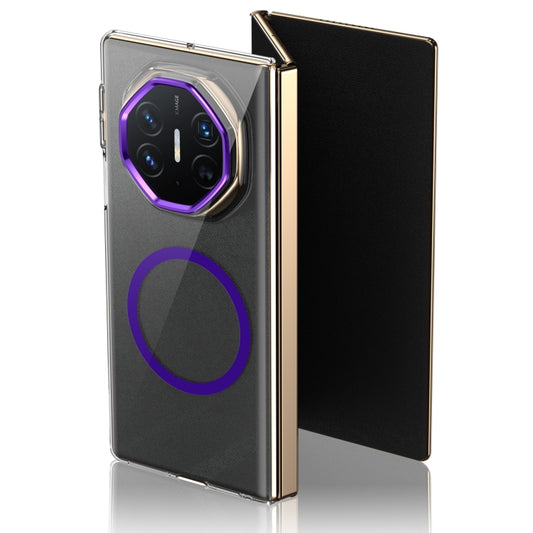 For Huawei Mate XT Ultimate Design lce Folding Series MagSafe Integrated Clear PC Phone Case(Purple) - Huawei Cases by PMC Jewellery | Online Shopping South Africa | PMC Jewellery | Buy Now Pay Later Mobicred