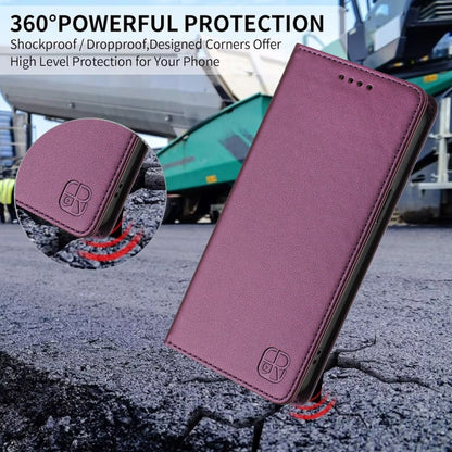 For Huawei Pura 70 Pro / Pura 70 Pro+ RC01 Dual-Folded Magnetic Suction RFID Leather Phone Case(Violet) - Huawei Cases by PMC Jewellery | Online Shopping South Africa | PMC Jewellery | Buy Now Pay Later Mobicred