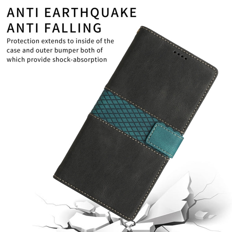For Samsung Galaxy S25 Ultra 5G Grid Stitching Leather Phone Case with Lanyard(Black) - Galaxy S25 Ultra 5G Cases by PMC Jewellery | Online Shopping South Africa | PMC Jewellery | Buy Now Pay Later Mobicred